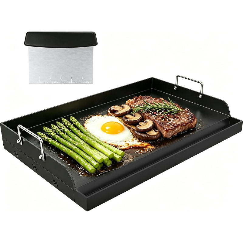 25＂×16＂ Non‑Stick Cast Iron Griddle with Groove