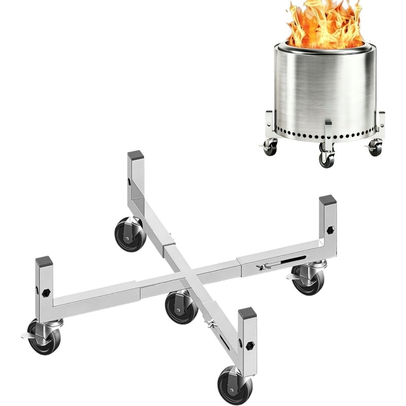 16–23" Adjustable Fire Pit Stand with Locking Wheels