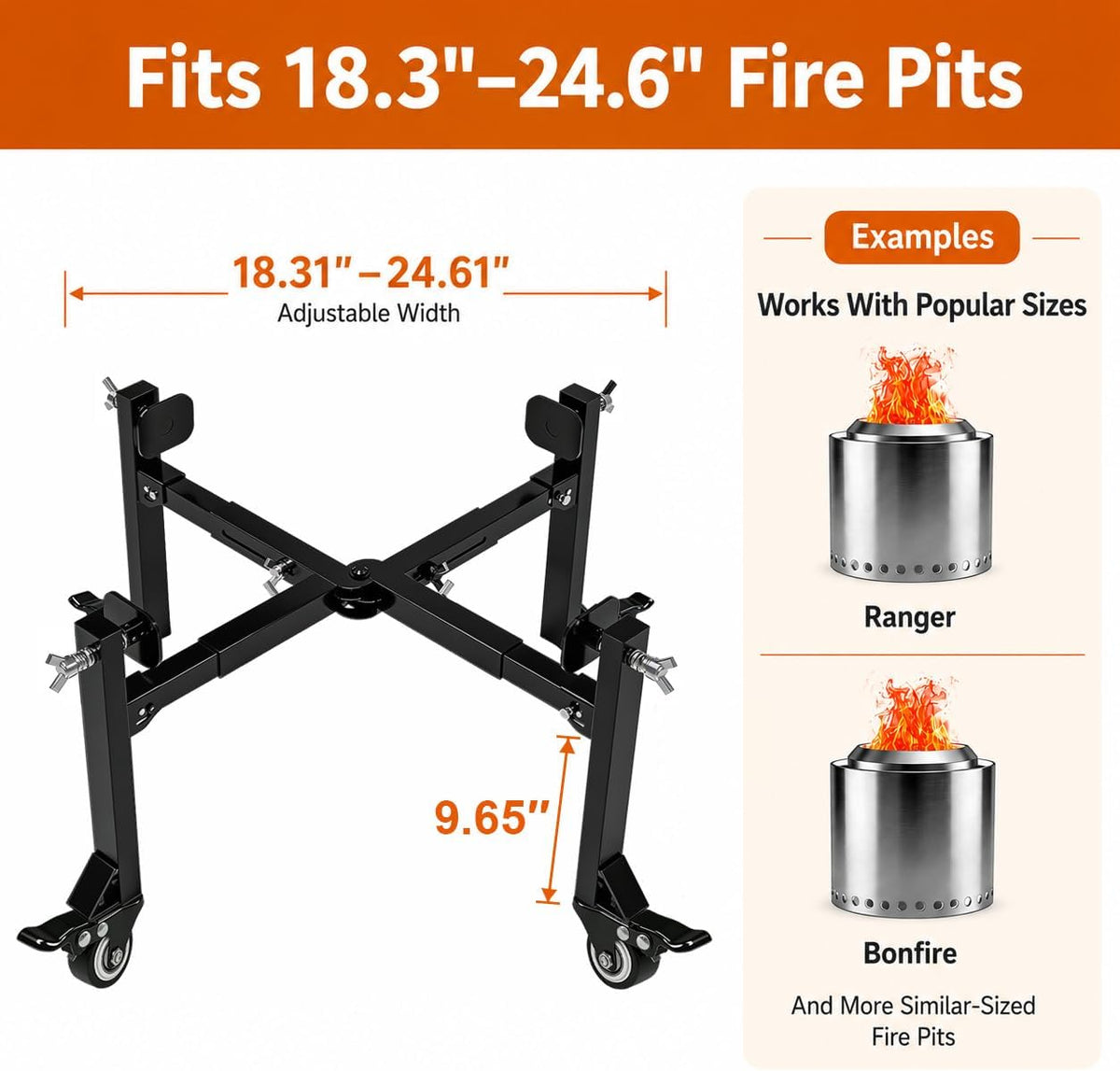 Foldable Fire Pit Stand 18‑25 Inch