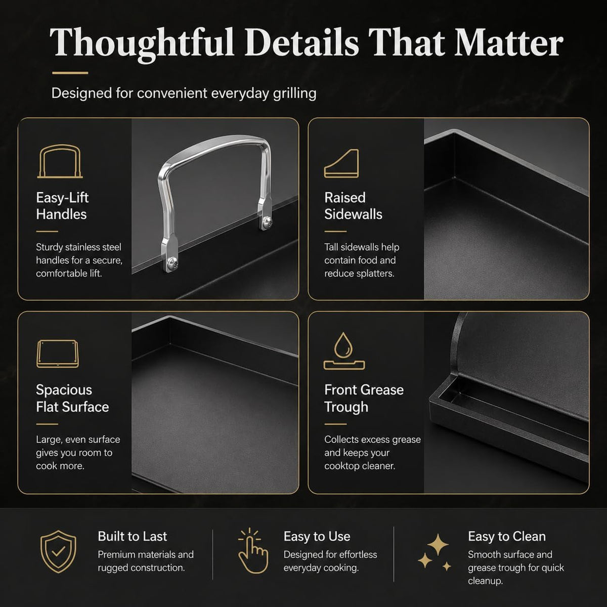 17×13 Inch Flat‑Top Cast Iron Griddle