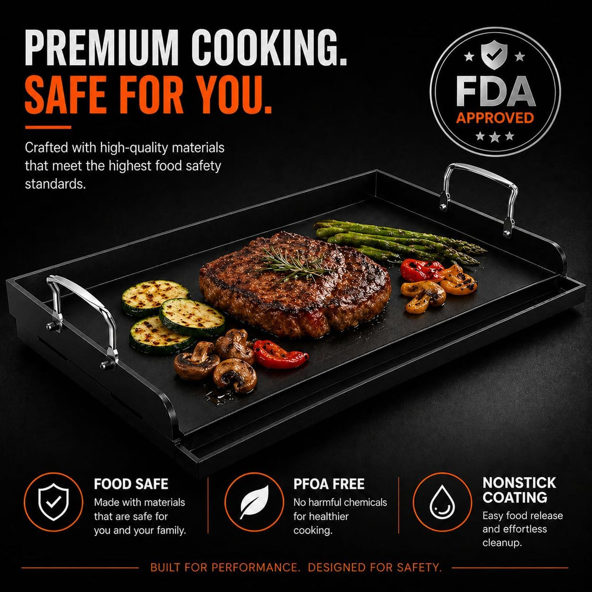 25×16 Inch Cast Iron Flat Top Griddle Plate