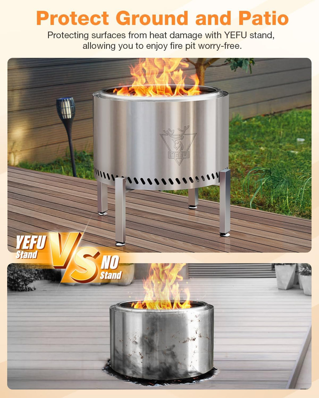 Adjustable Fire Pit Stand 19‑27 Inch