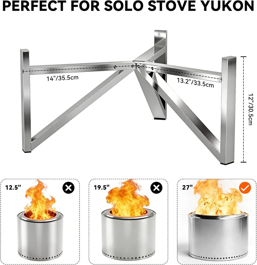 Stainless Steel Fire Pit Support Stand for 27" Yukon