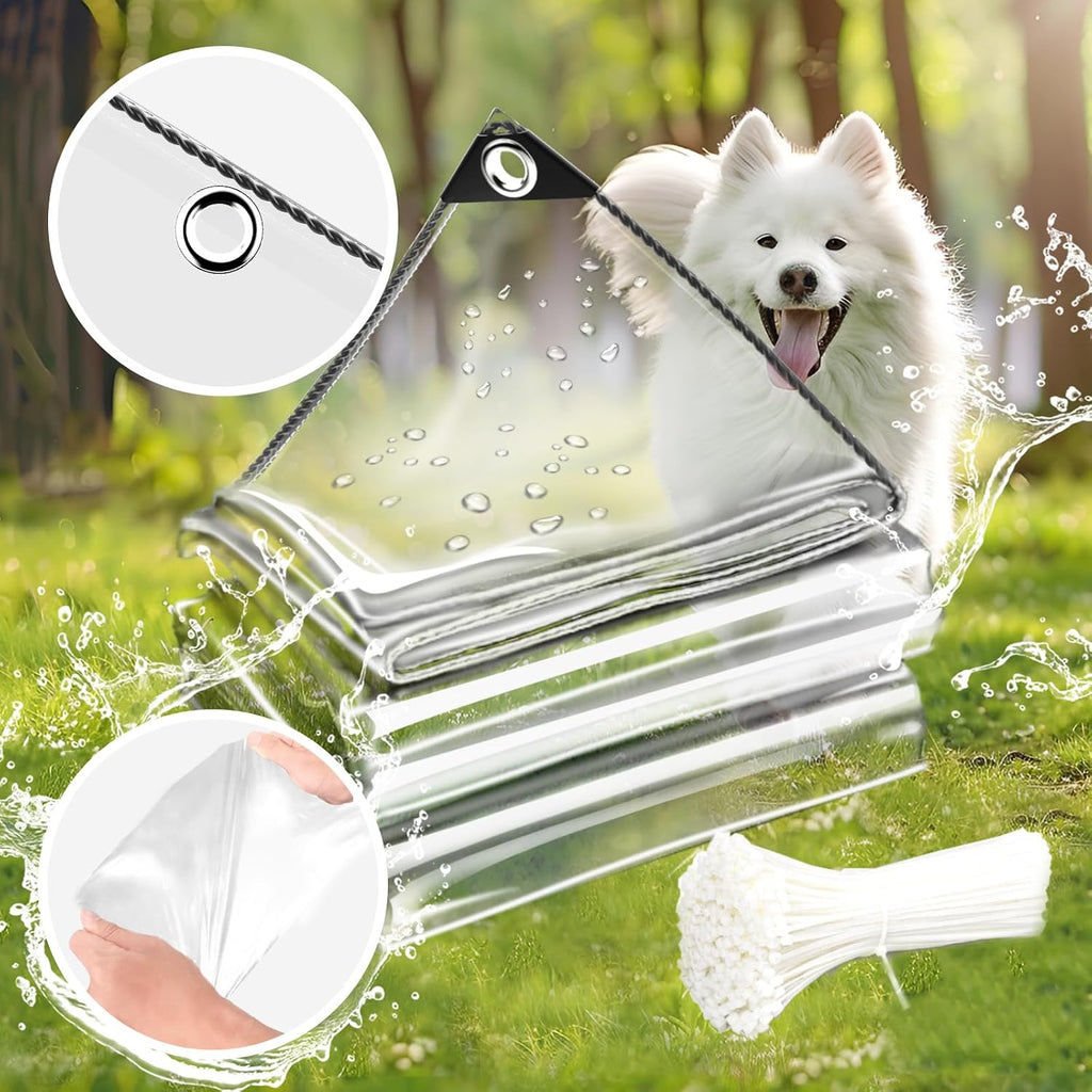 10×16FT 11.8 Mil PVC Clear Waterproof Tarp