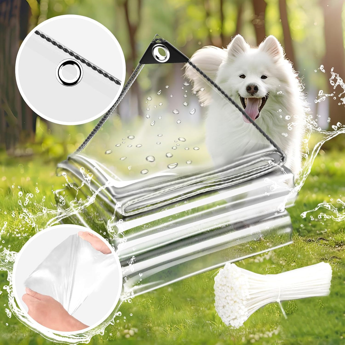 10×16FT 11.8 Mil PVC Clear Waterproof Tarp