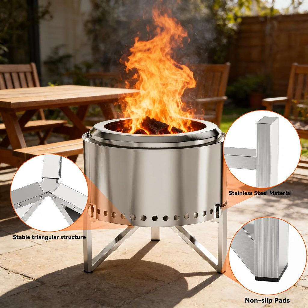 Stainless Steel Fire Pit Support Stand for 27" Yukon