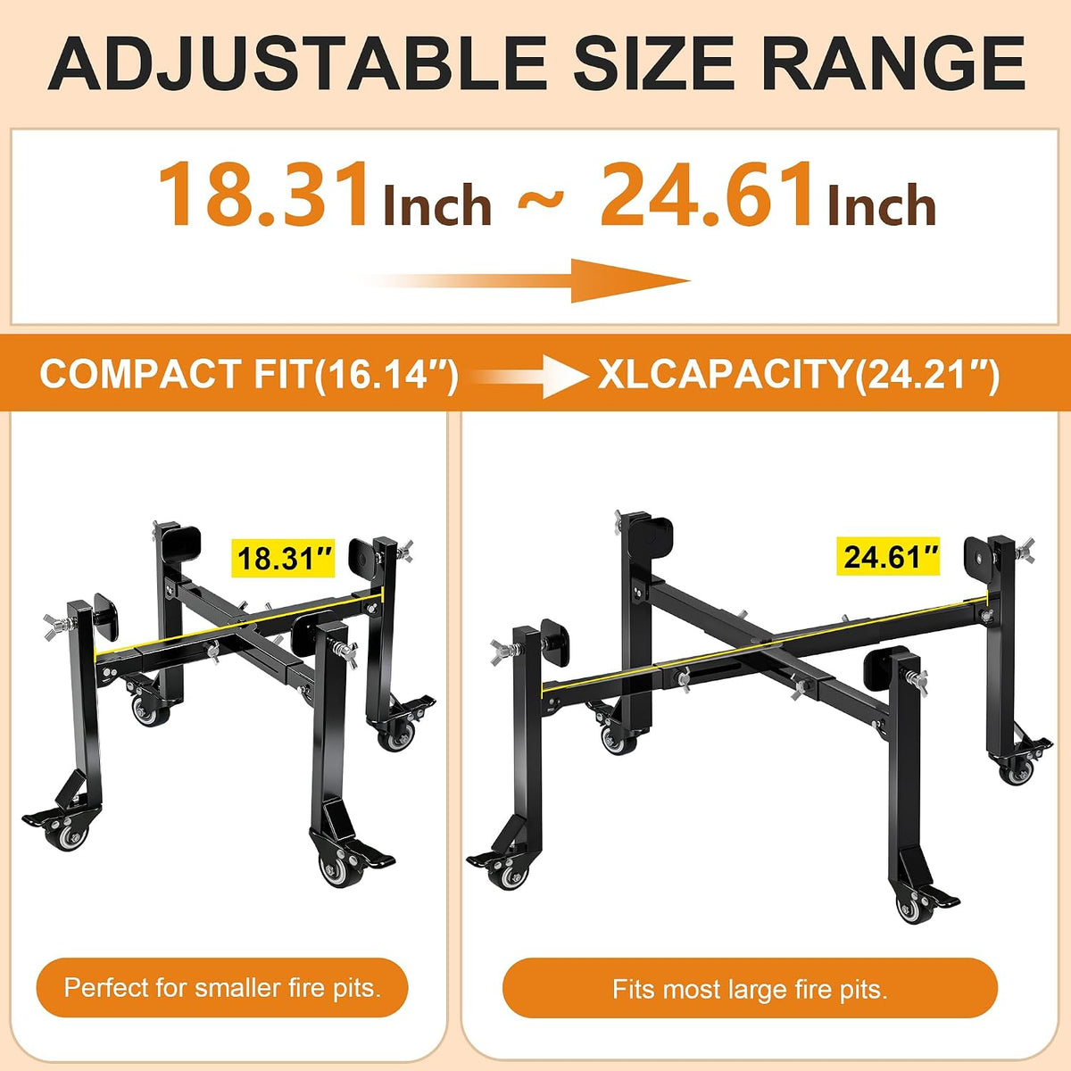 Foldable Fire Pit Stand 18‑25 Inch