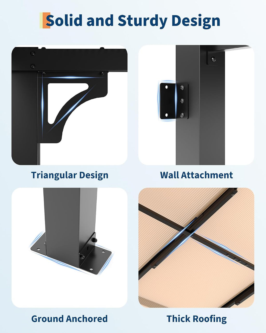 12×14 ft Wall‑Mounted Lean‑to Patio Gazebo