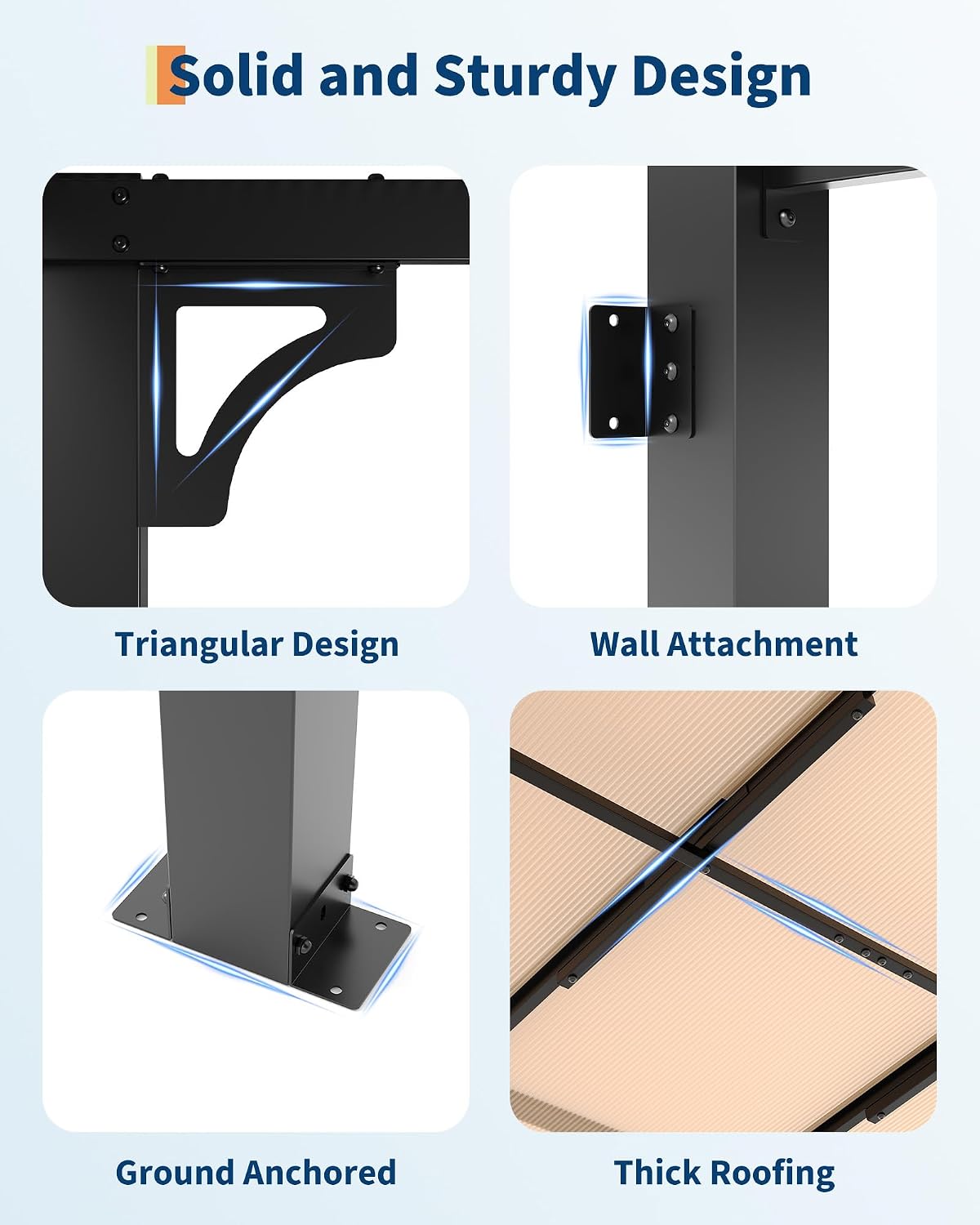 12×14 ft Wall‑Mounted Lean‑to Patio Gazebo