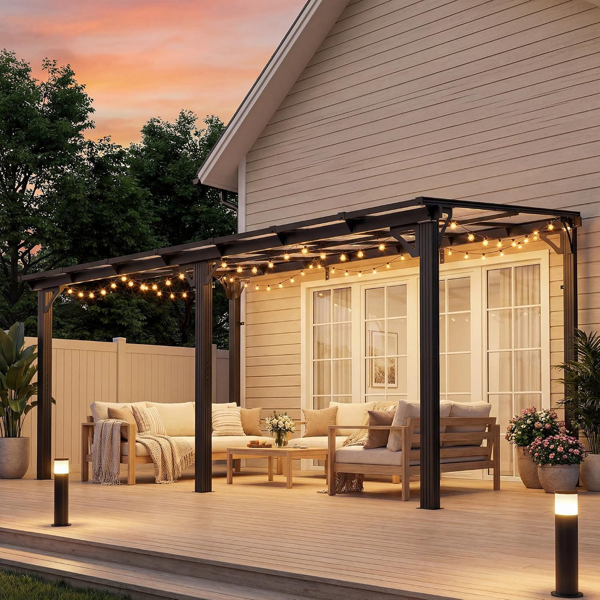10'x14' Lean to Gazebo with Aluminum Frame