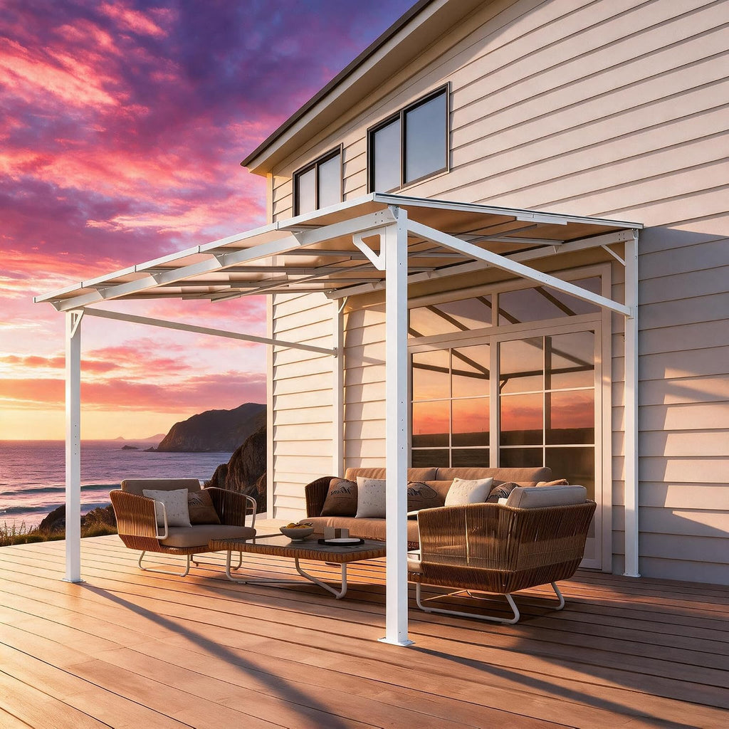 10×10FT Hardtop Wall‑Mounted Lean‑to Gazebo