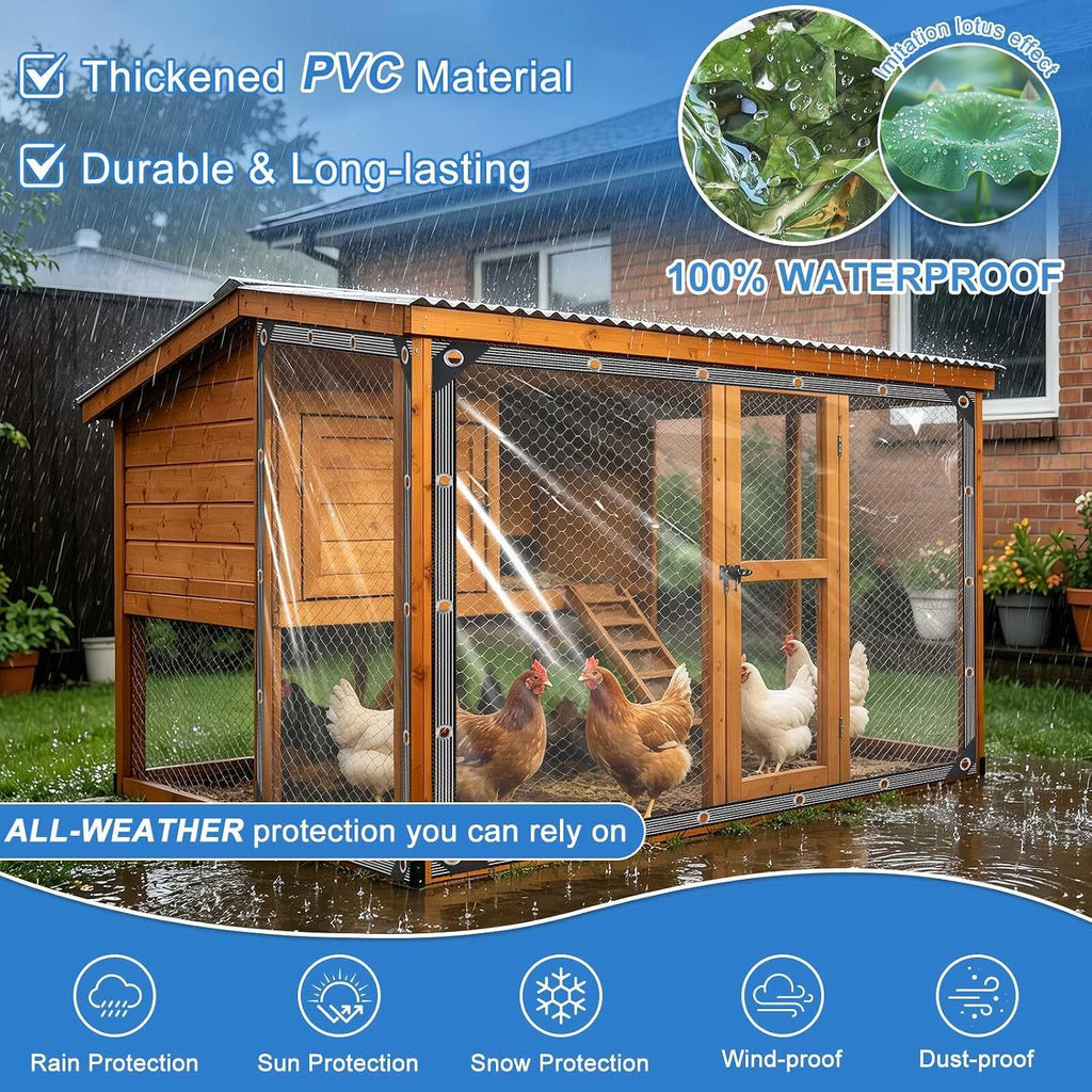14 Mil Heavy‑Duty Clear Vinyl Tarp with Grommets