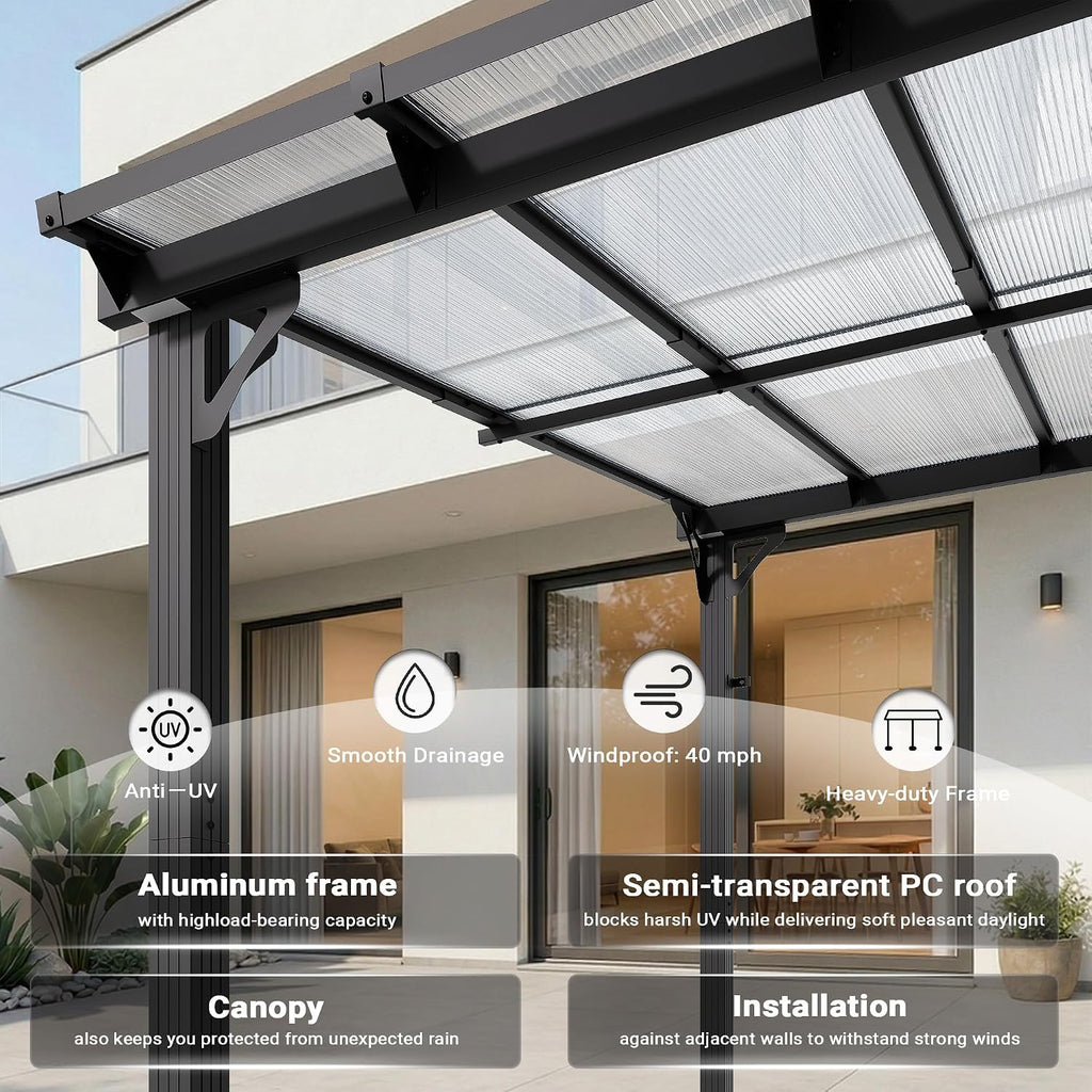 10'x14' Lean to Gazebo with Aluminum Frame