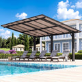 14'×10' Black Freestanding Roofed Pergola