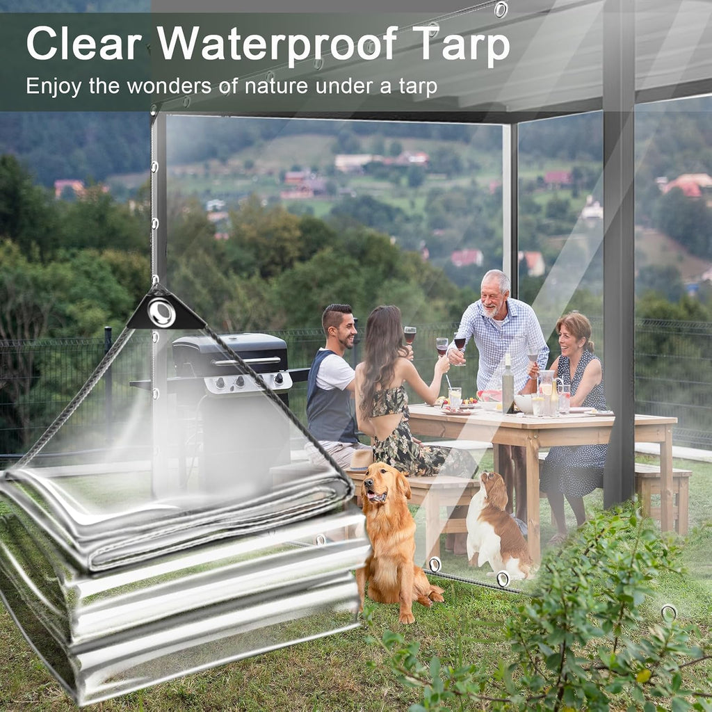 10×16FT 11.8 Mil PVC Clear Waterproof Tarp
