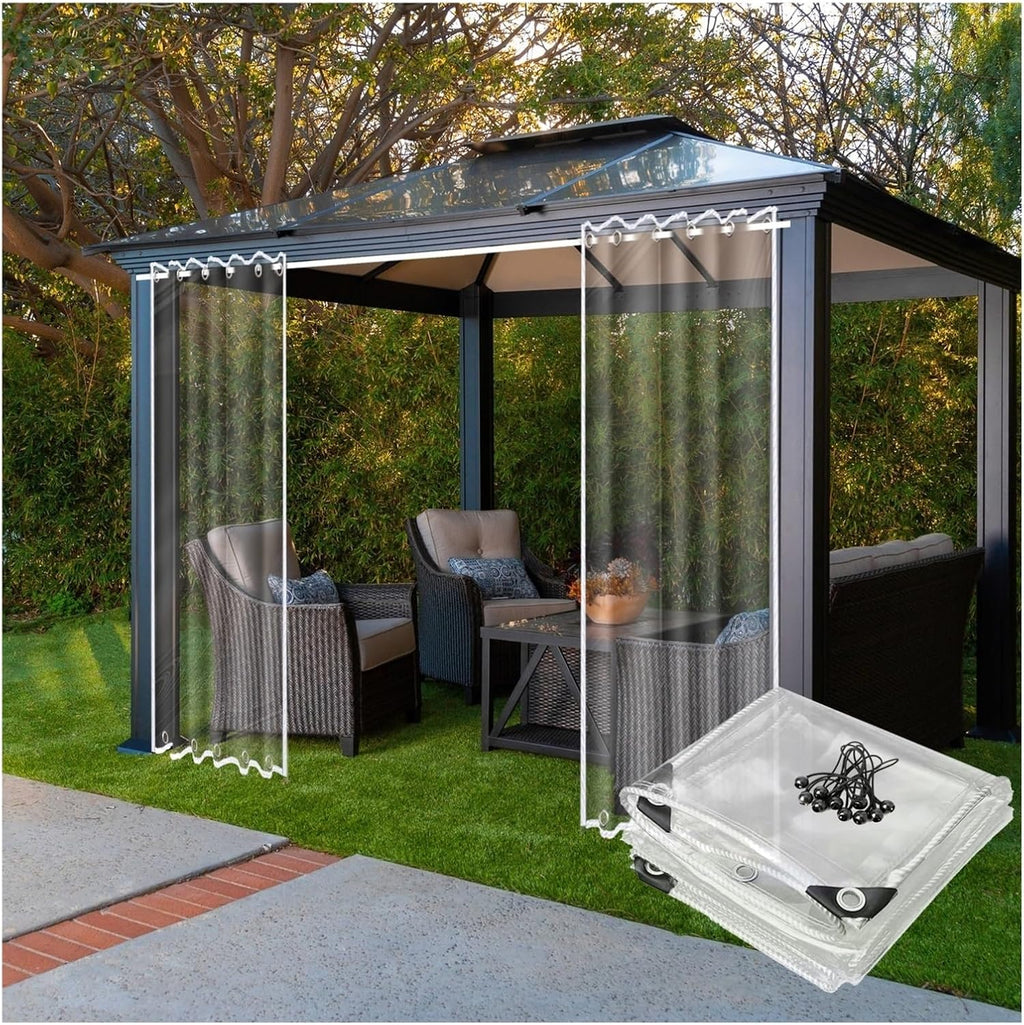 12'×20' Transparent PVC Patio Tarpaulin Curtain