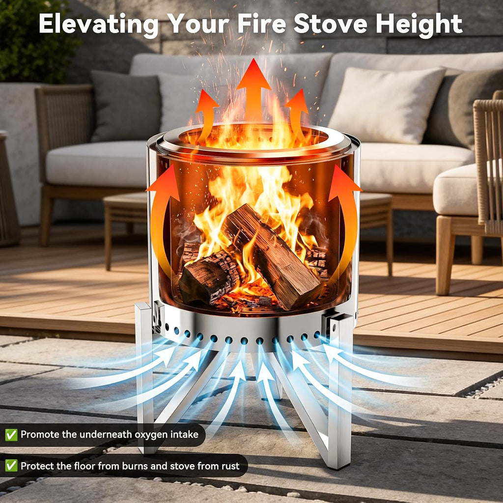 Stainless Steel Fire Pit Support Stand 15" & 19.5"