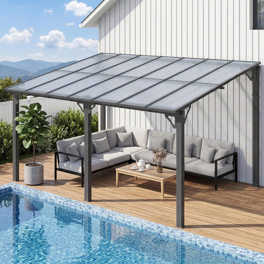10'x14' Lean to Gazebo with Aluminum Frame