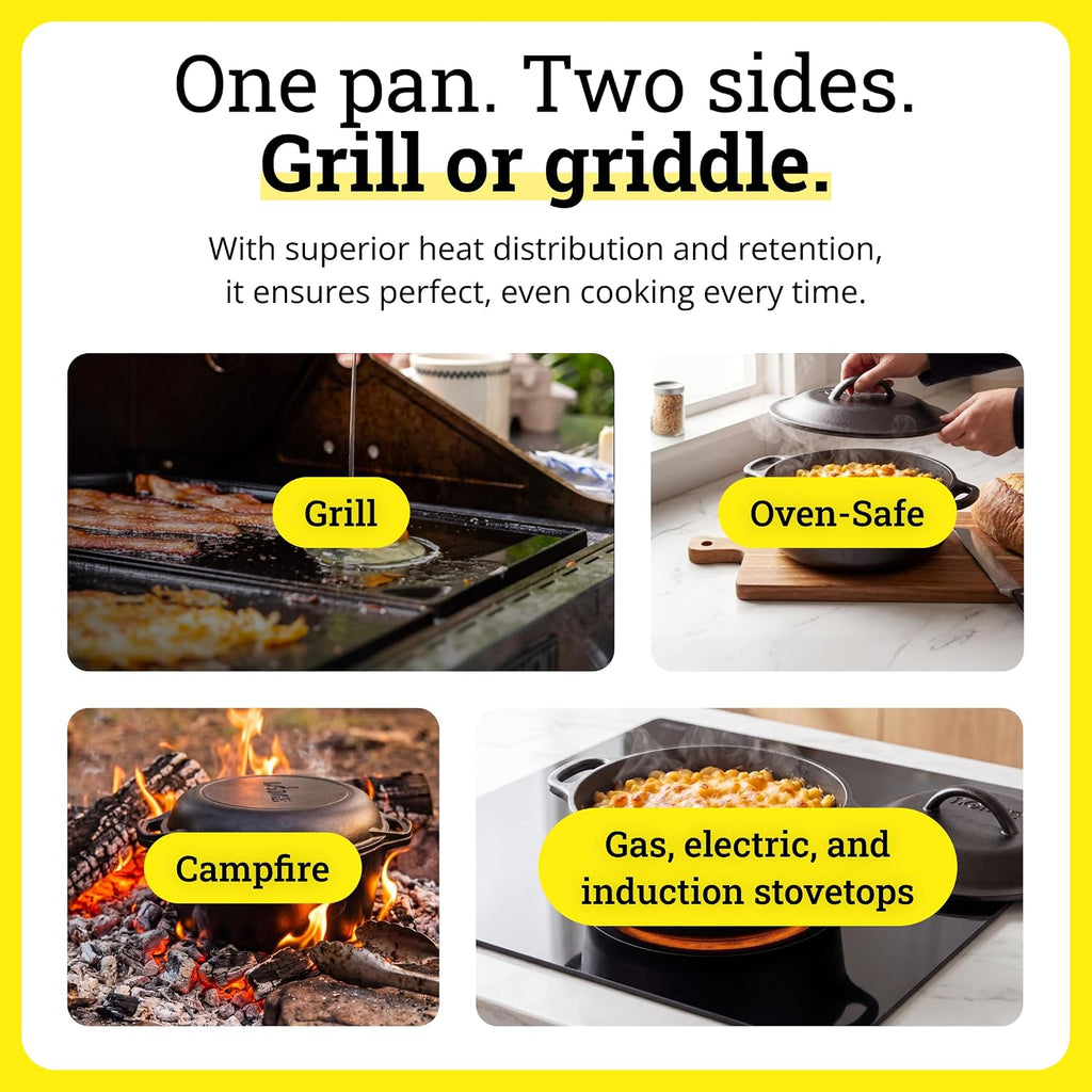 20×10.5 In Reversible Grill Griddle, PFAS‑Free