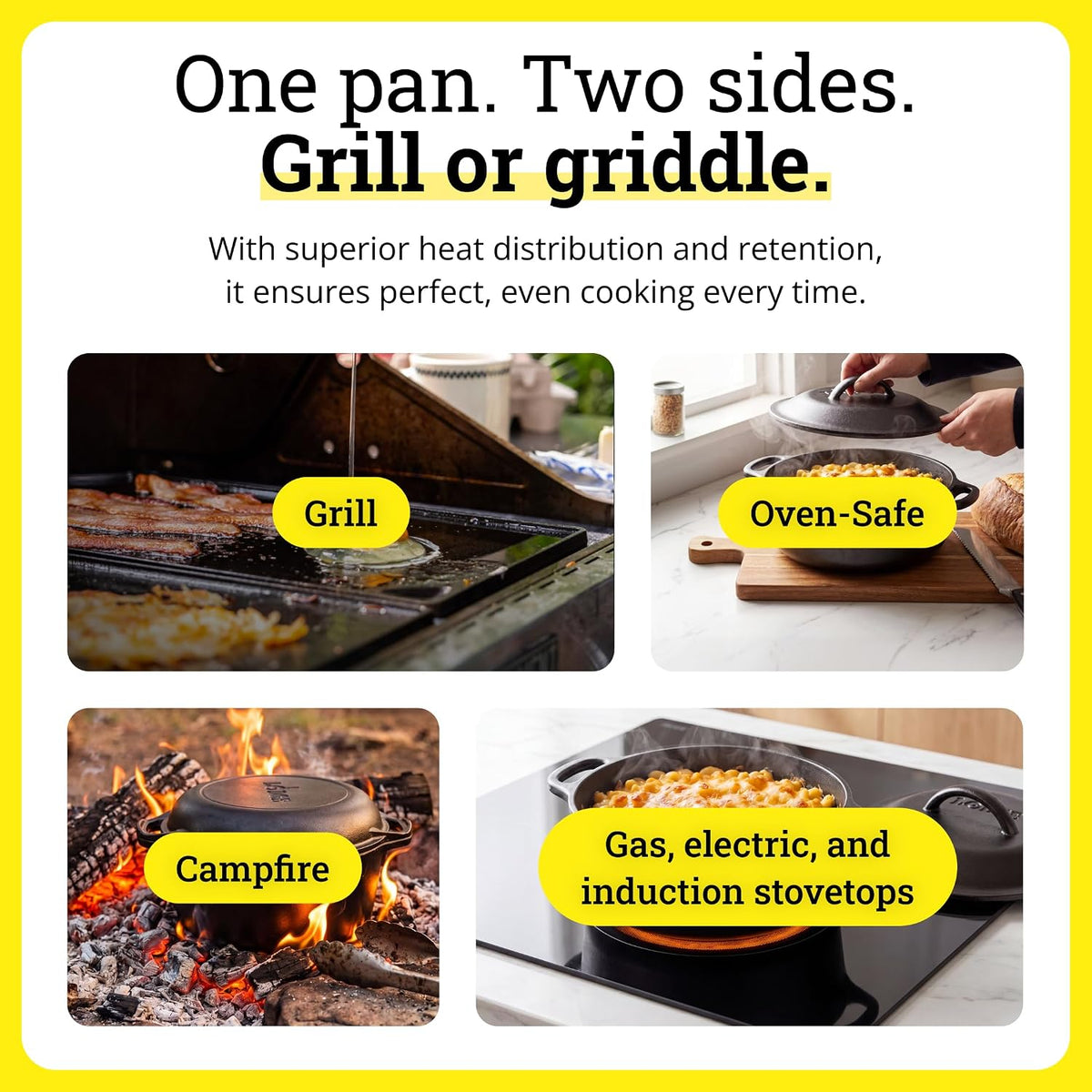 20×10.5 In Reversible Grill Griddle, PFAS‑Free