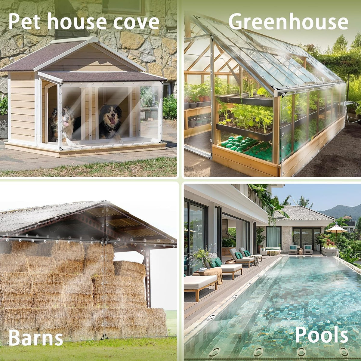 10×16FT 11.8 Mil PVC Clear Waterproof Tarp