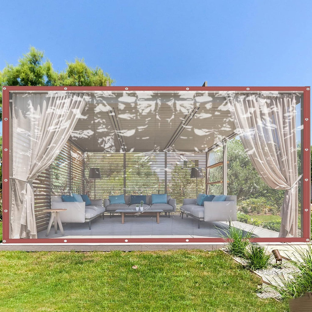 0.5mm Clear Roll‑Up Patio Curtains 16×8ft