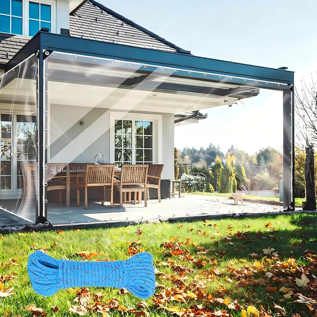 6×20FT Heavy‑Duty PVC Clear Tarp with Grommets