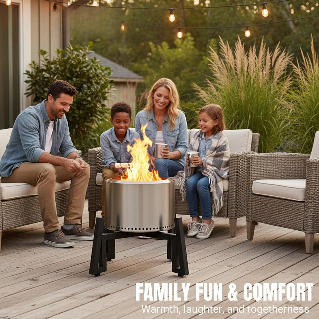 Stainless Steel Adjustable Fire Pit Stand 15‑27"