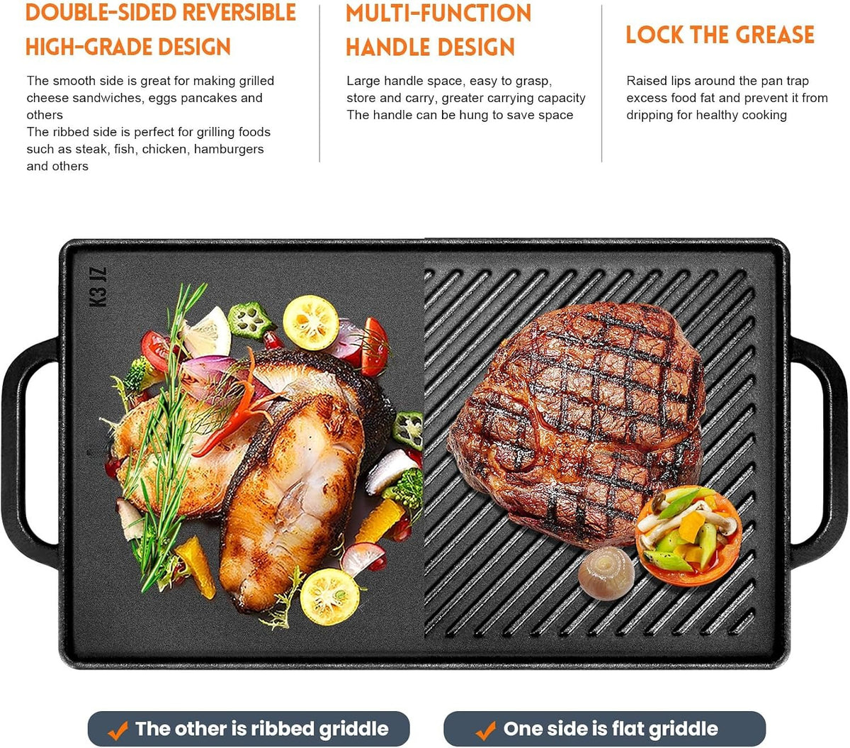 Cast Iron Reversible Griddle