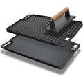 Reversible Cast Iron Griddle Grill Combo Set